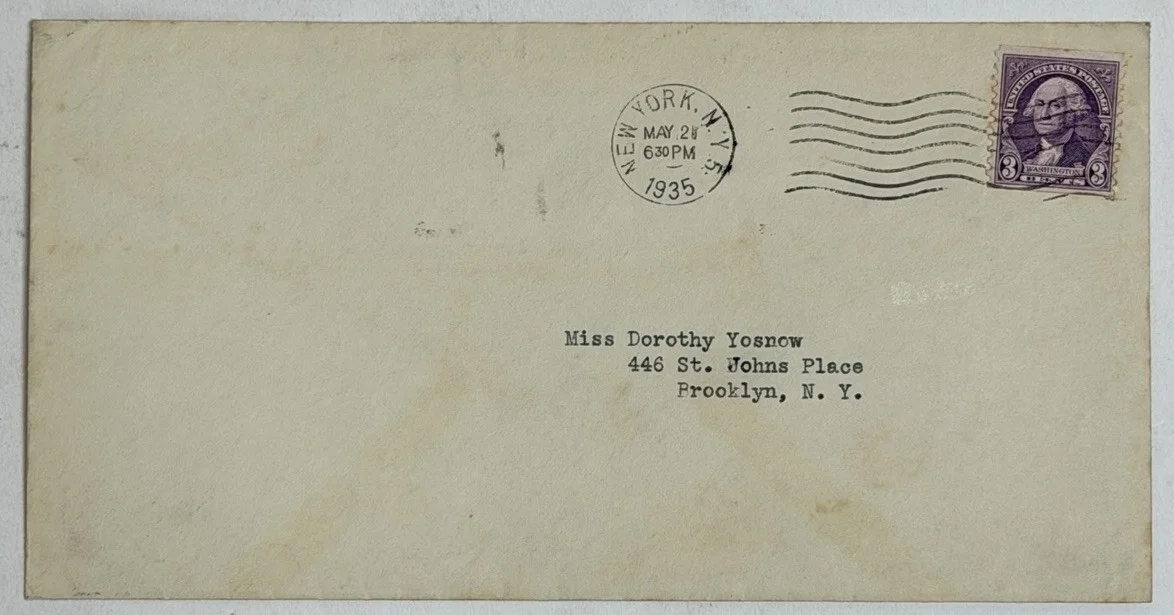 1935 Rudy Vallee Signed Letter Steinway Hall NYC Autograph & Envelope, изображение 4