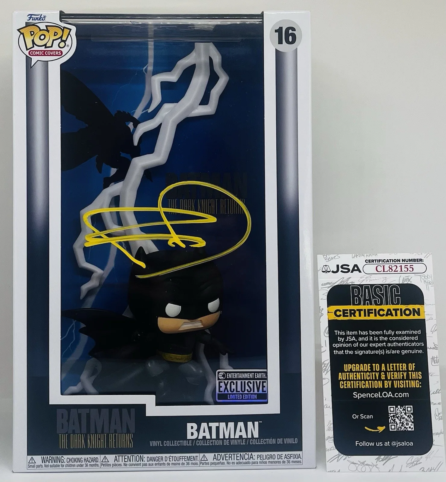 FRANK MILLER — FRANK MILLER SIGNED BATMAN THE DARK KNIGHT RETURNS COMIC POP FUNKO FIGURE JSA