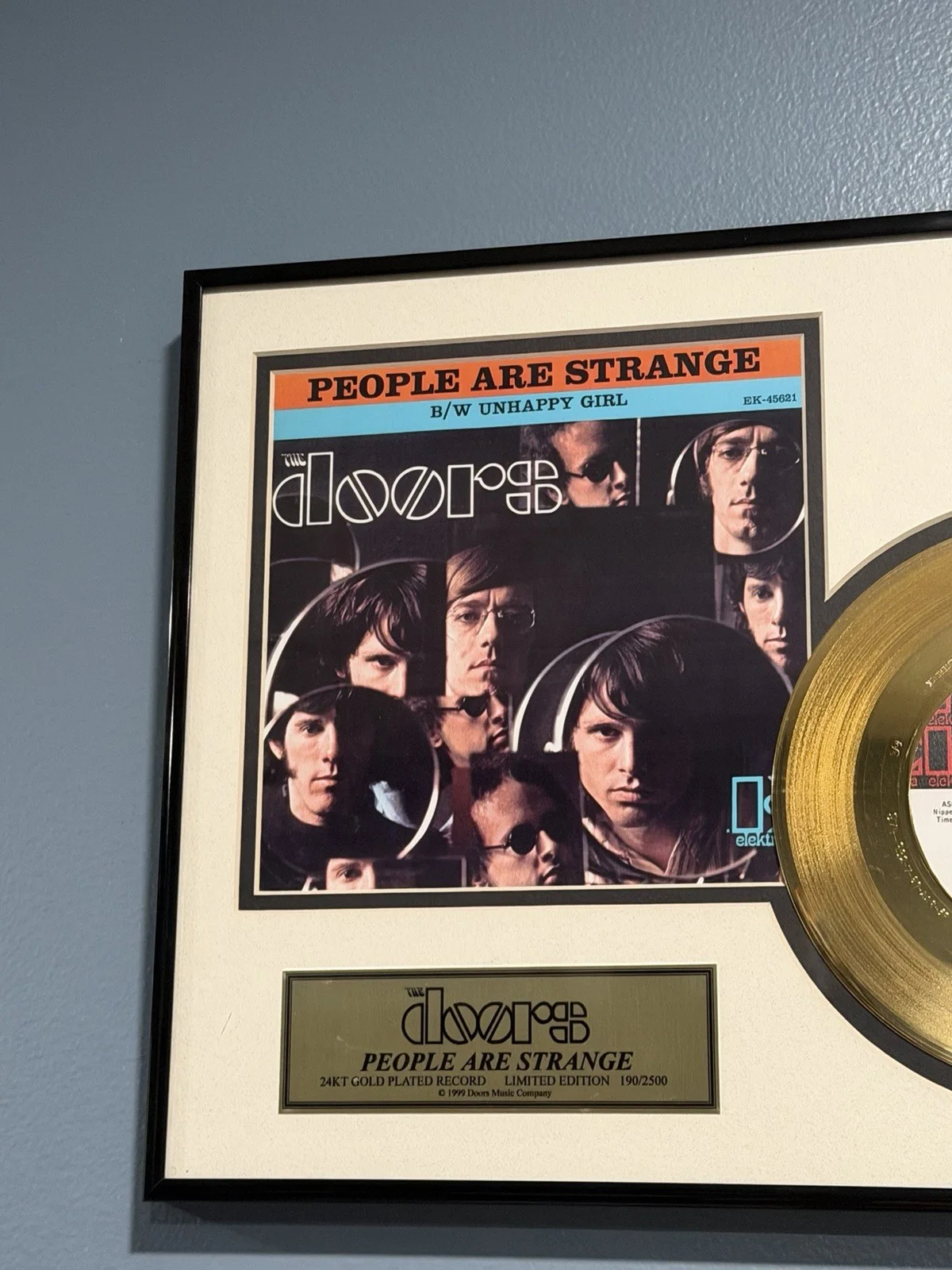 THE DOOR 24K GOLD PLATED LP RECORD PEOPLE ARE STRANGE LIMITED EDITION 190/2500, изображение 4