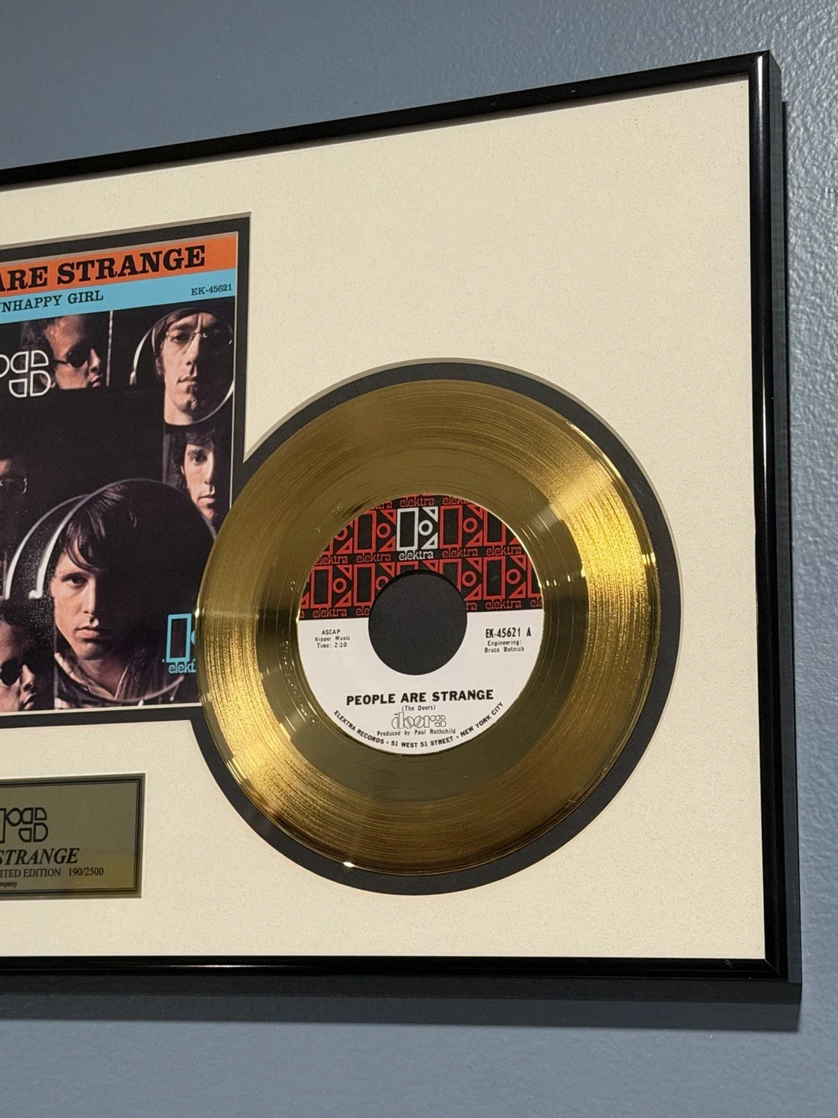 THE DOOR 24K GOLD PLATED LP RECORD PEOPLE ARE STRANGE LIMITED EDITION 190/2500, изображение 5