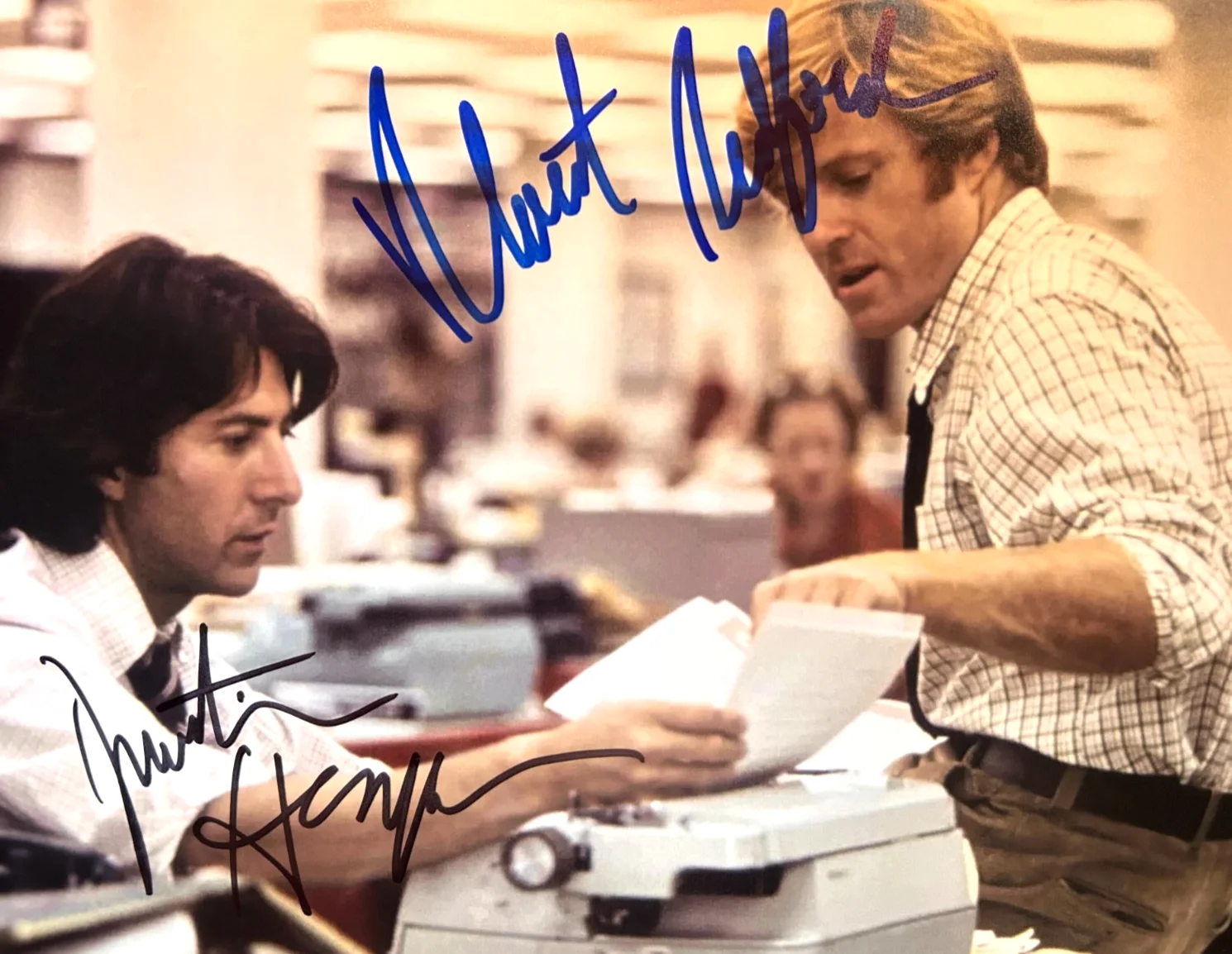 Robert Redford, Dustin Hoffman — ROBERT REDFORD & DUSTIN HOFFMAN Signed 8x10" Authentic Original Autographs w/COA, image 3