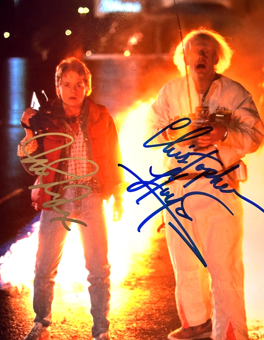Michael J. Fox, Christopher Lloyd — Micahel J. Fox Christopher Lloyd Signed 8x10" Authentic Original Autograph w/COA, image 3