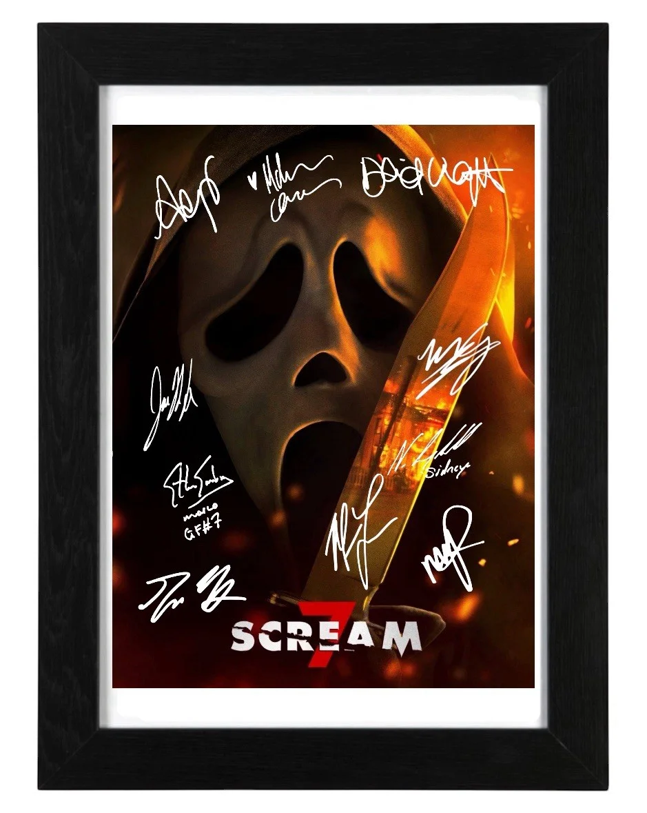 Scream 7 Poster Signed Autograph PHOTO Pre Print 6x4/A4 Framed Film, изображение 2
