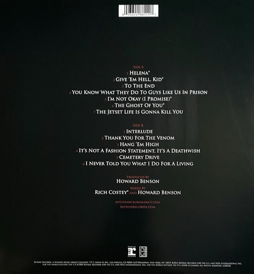 GERARD WAY SIGNED MY CHEMICAL ROMANCE THREE CHEERS FOR SWEET REVENGE VINYL, изображение 2
