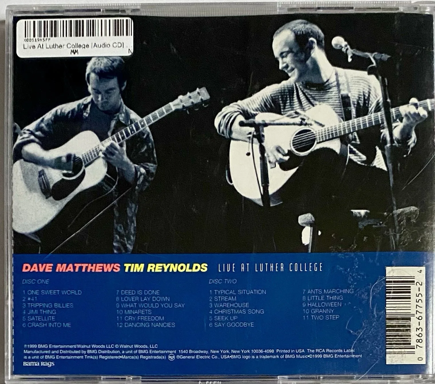 DAVE MATTHEWS TIM REYNOLDS AUTOGRAPHED SIGNED LIVE AT LUTHER COLLEGE CD, изображение 2
