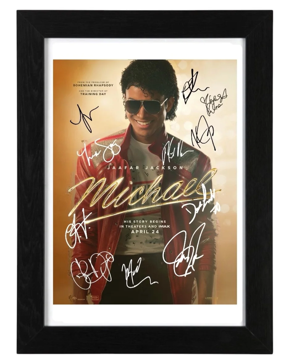 Michael Poster Signed Autograph PHOTO Pre Print 6x4 Framed Michael Jackson Film, image 3