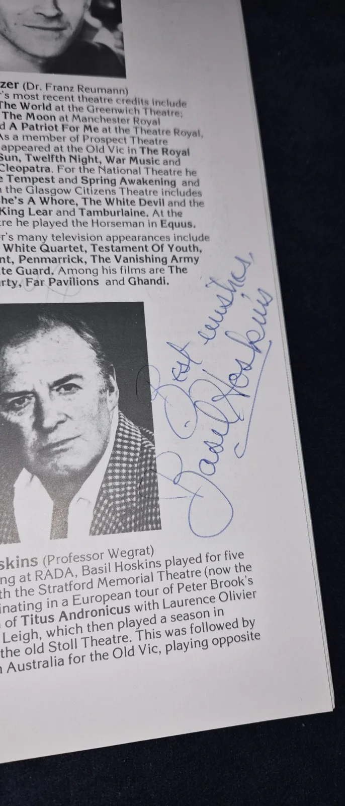 genuine Signed sir Anthony hopkins theatre programme rare hannibal lector, изображение 4
