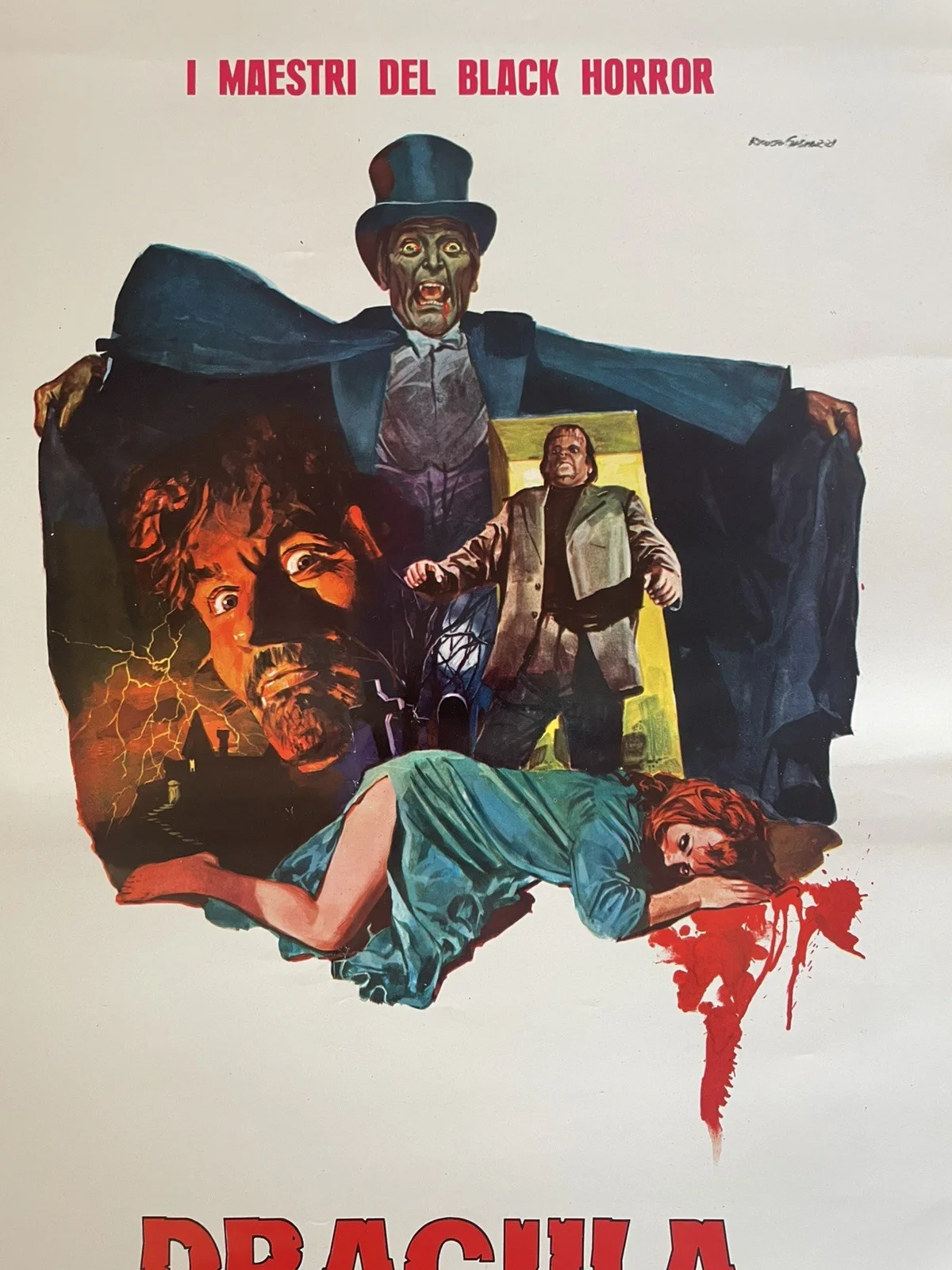 Dracula Prisoner of Frankenstein 1972 Jess Franco Original Locandina Film Poster, изображение 4