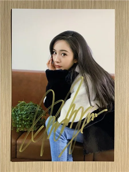 6" 杨幂/Yang Mi Hand Signed Autographed Photo Autographs Collection Original, image 3