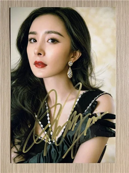 6" 杨幂/Yang Mi Hand Signed Autographed Photo Autographs Collection Original, image 5