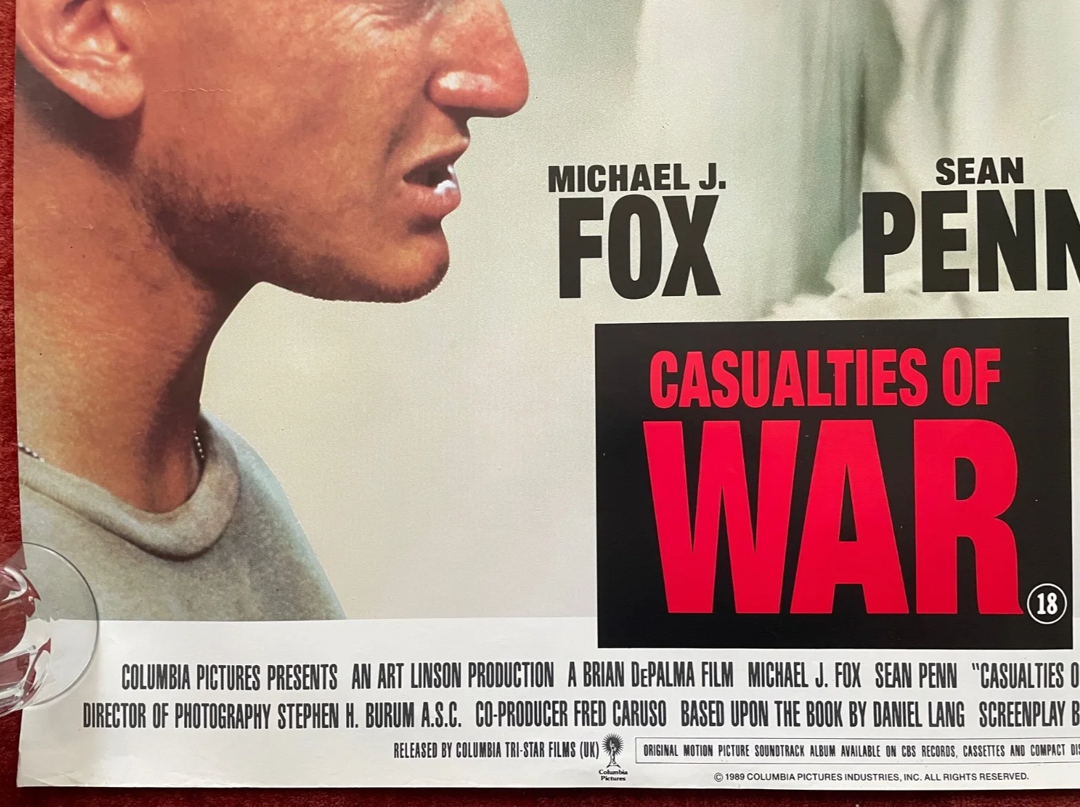 CASUALTIES OF WAR (1989) Original UK Quad Vietnam War Movie Film Poster, изображение 4