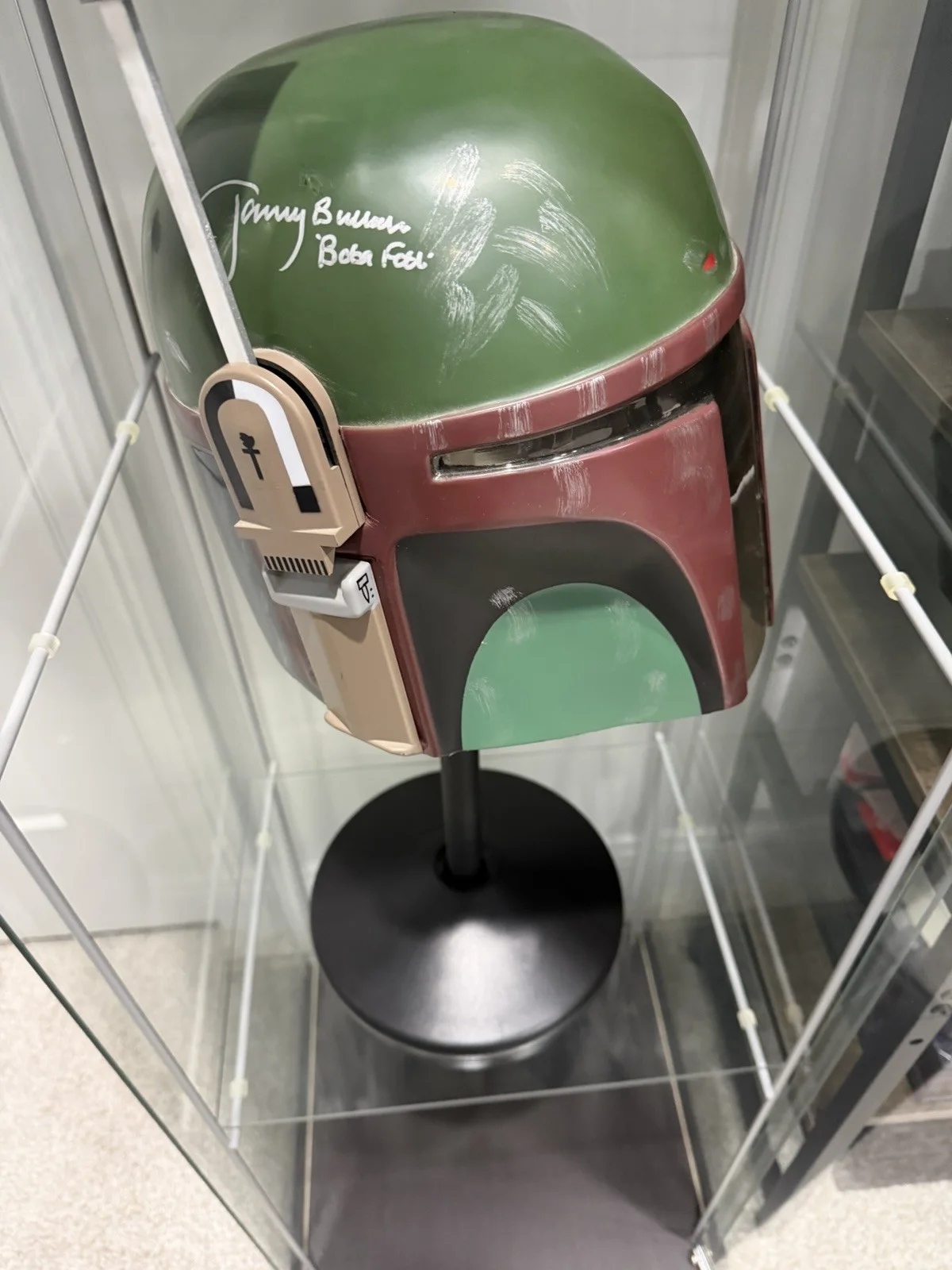 Star Wars Jeremy Bulloch Signed Boba Fett Helmet Celebrity Authentics W/Stand🔥, изображение 2