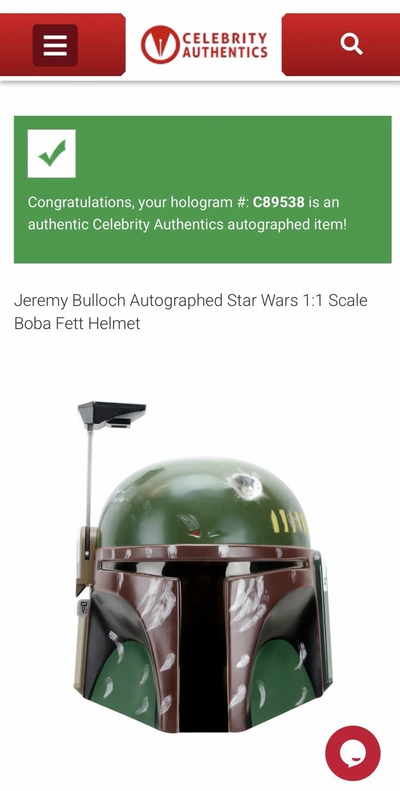 Star Wars Jeremy Bulloch Signed Boba Fett Helmet Celebrity Authentics W/Stand🔥, изображение 4