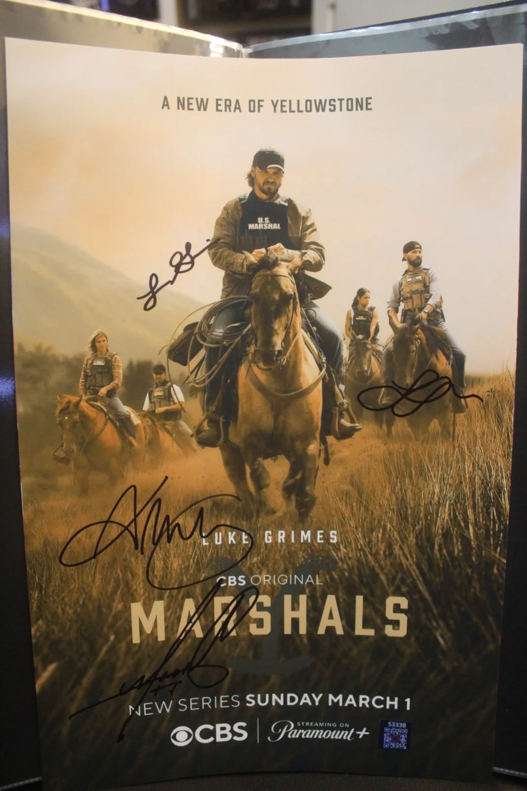 Michael Cudlitz, Luke Grimes, Arielle Kebbel — Signed Poster - Marshals - Luke Grimes, Arielle Kebbel, - TV Series - 11x17 +COA