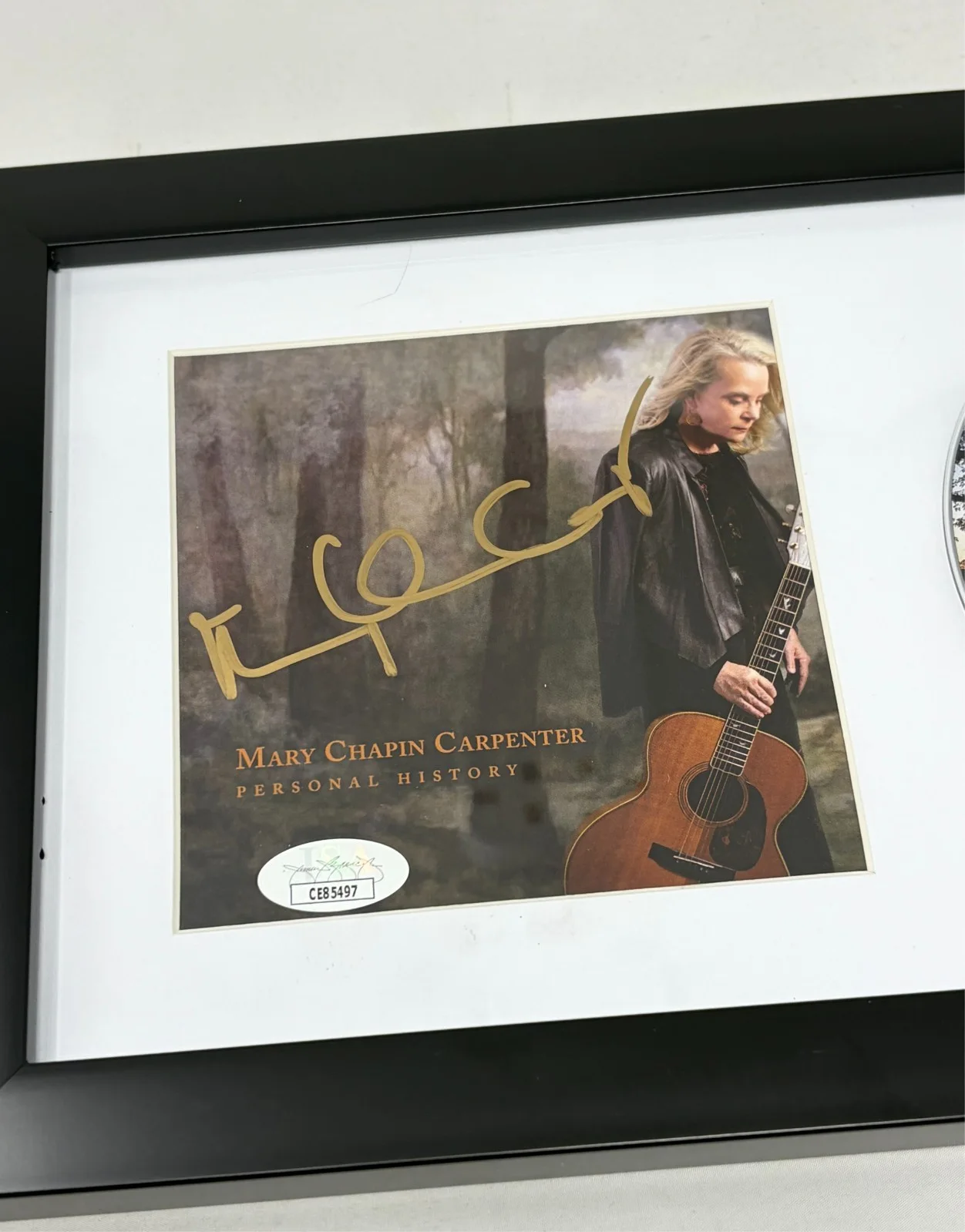 Mary Chapin Carpenter signed Personal History Framed CD Cover JSA COA, image 2