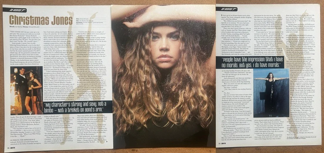 DENISE RICHARDS ~ 1999 Full page UK magazine poster, изображение 2