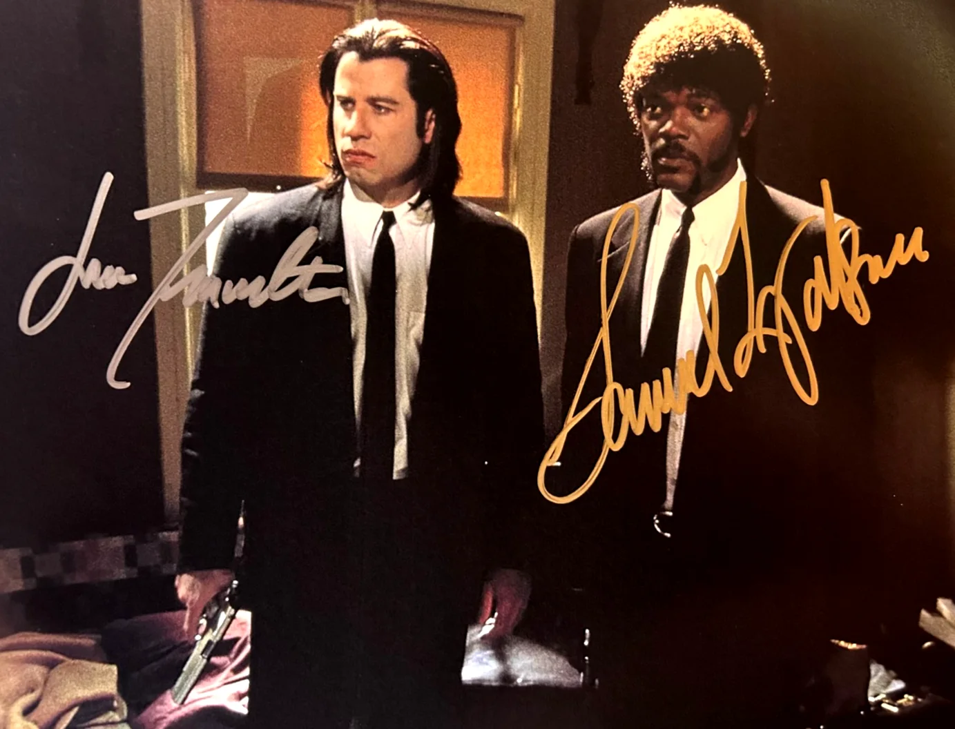Samuel L. Jackson, John Travolta — PULP FICTION Signed (Travolta, Jackson) 8x10" Authentic Original Autograph w/COA, image 3