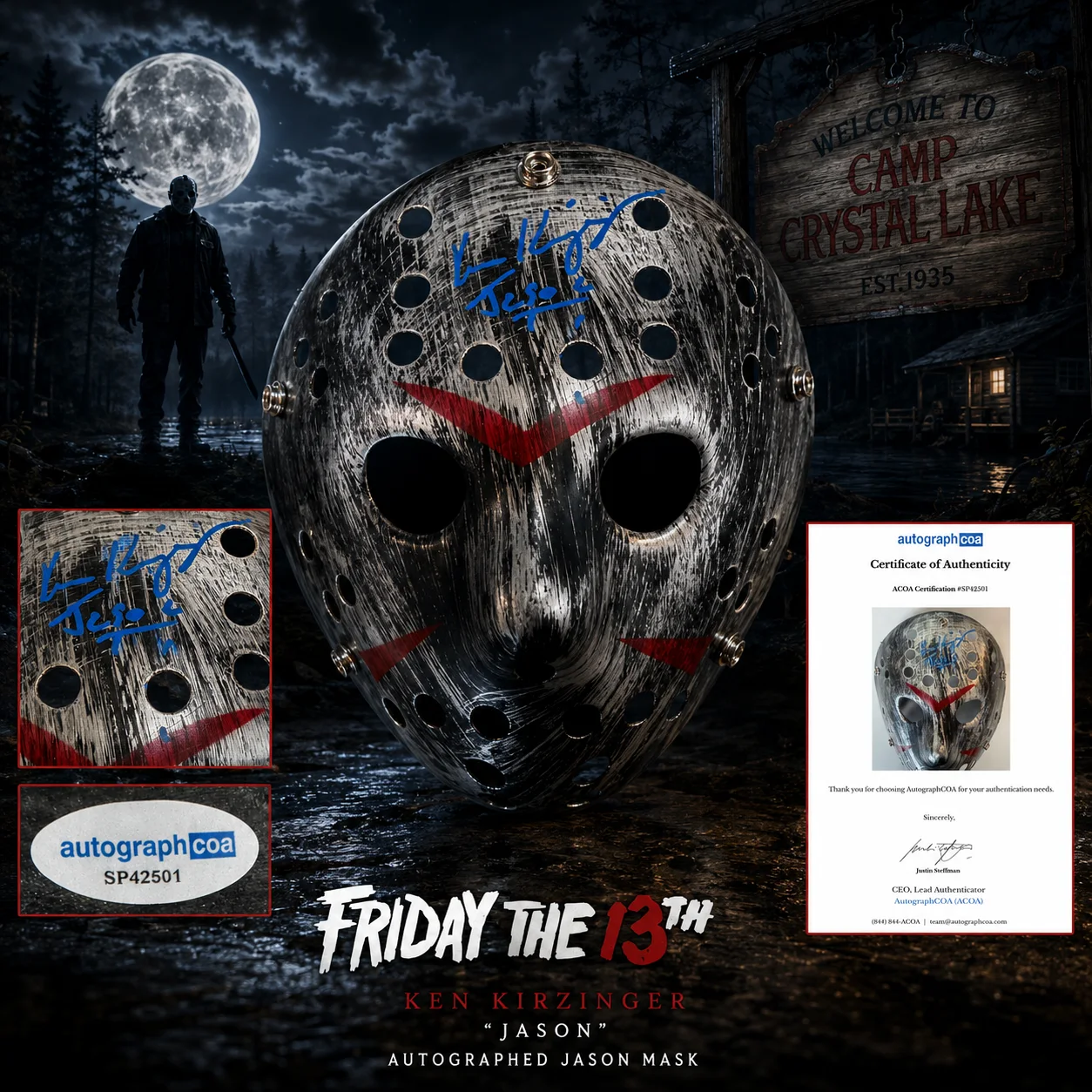 Ken Kirzinger — Ken Kirzinger Freddy Vs Jason Vorhees Signed Mask Autograph COA RARE