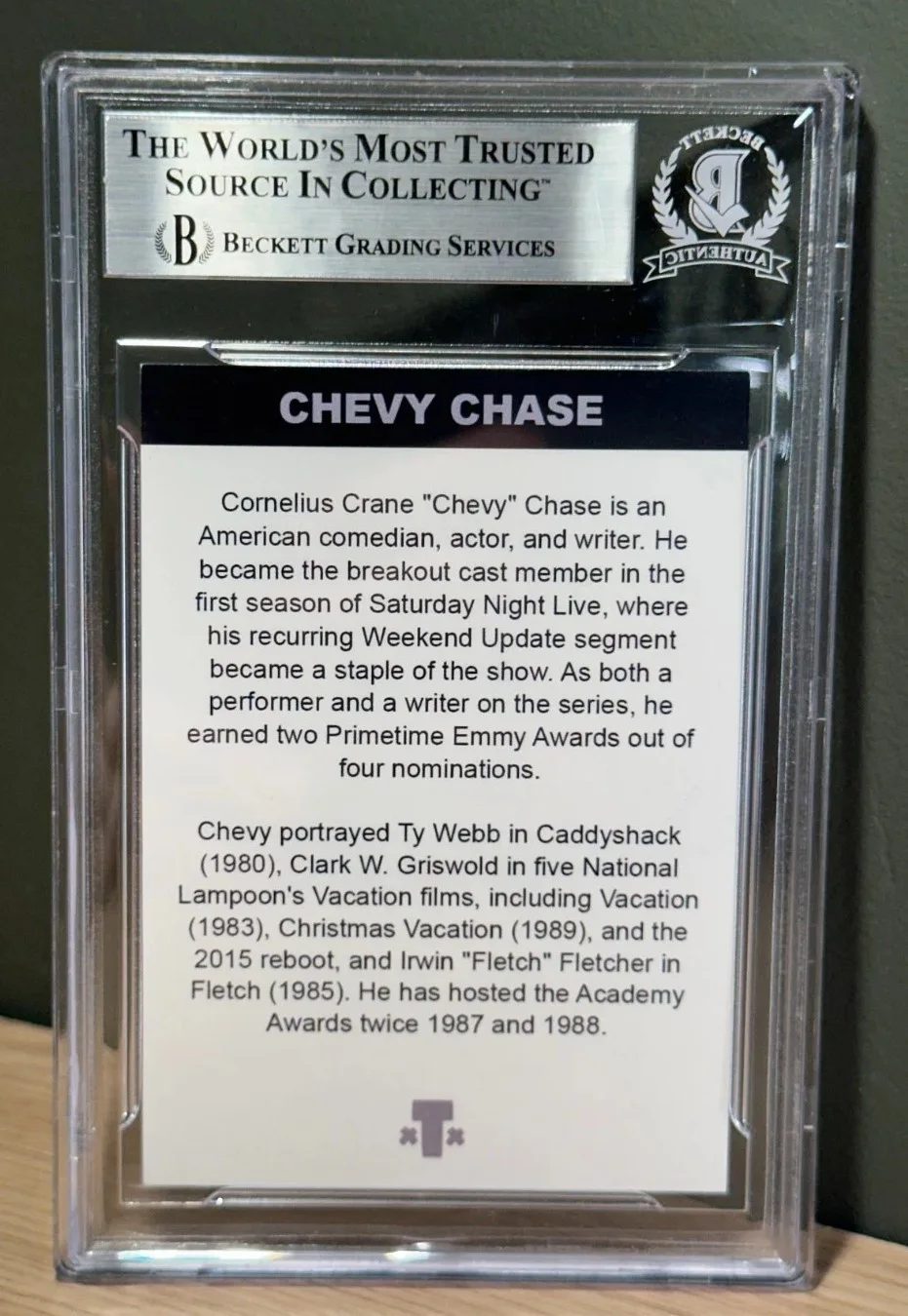 Chevy Chase — Hand-signed by Chevy Chase , Custom Trading Card Beckette, image 3