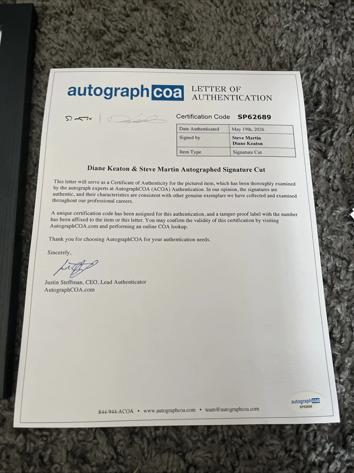 Steve Martin Diane Keaton — FATHER OF THE BRIDE STEVE MARTIN DIANE KEATON SIGNED AUTOGRAPH 11x14 DISPLAY ACO, изображение 2