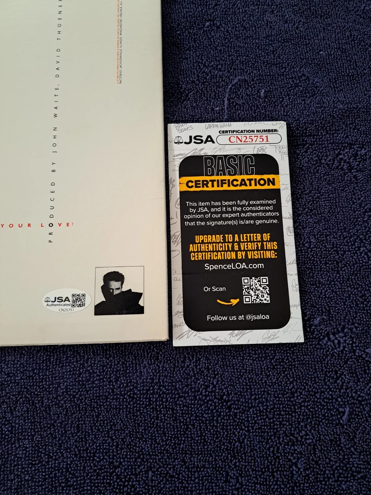 JOHN WAITE SIGNED "MISSING YOU" 12 INCH SINGLE LP VINYL JSA COA, image 3