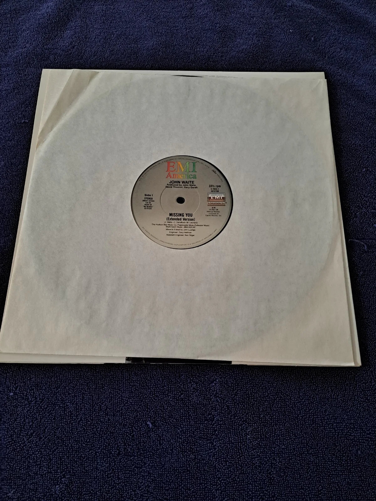 JOHN WAITE SIGNED "MISSING YOU" 12 INCH SINGLE LP VINYL JSA COA, image 4