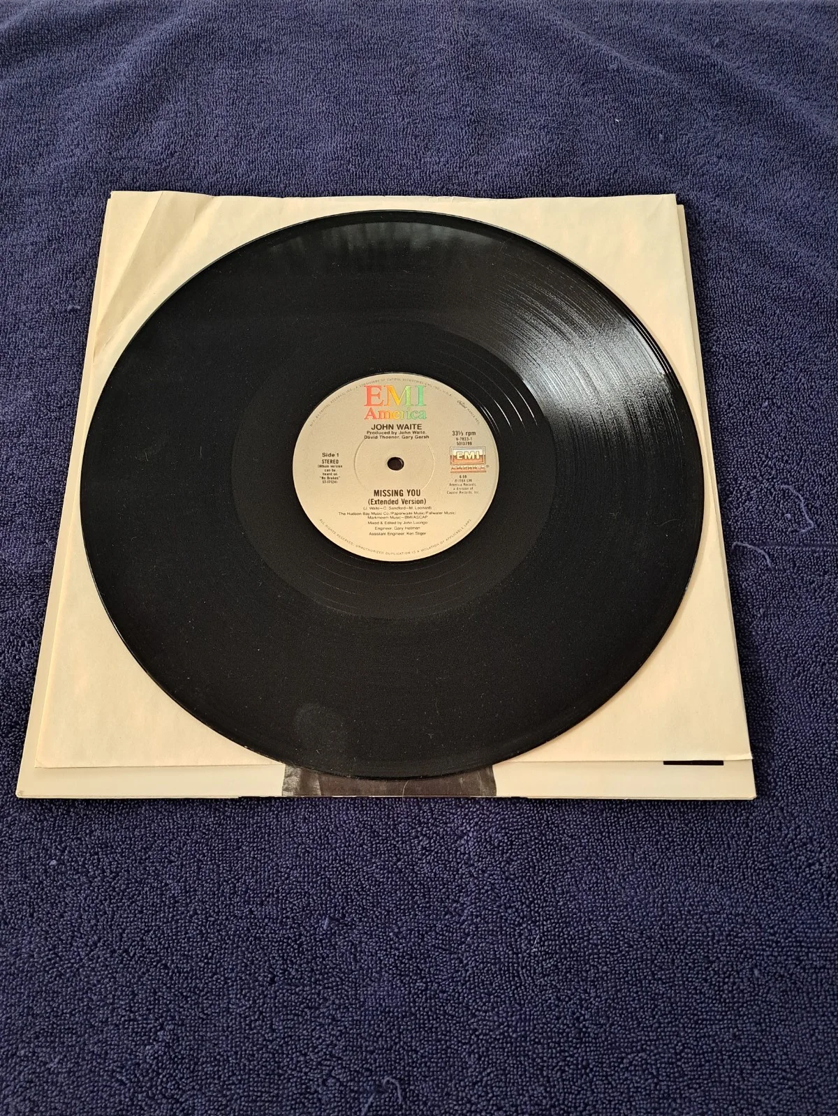JOHN WAITE SIGNED "MISSING YOU" 12 INCH SINGLE LP VINYL JSA COA, image 5