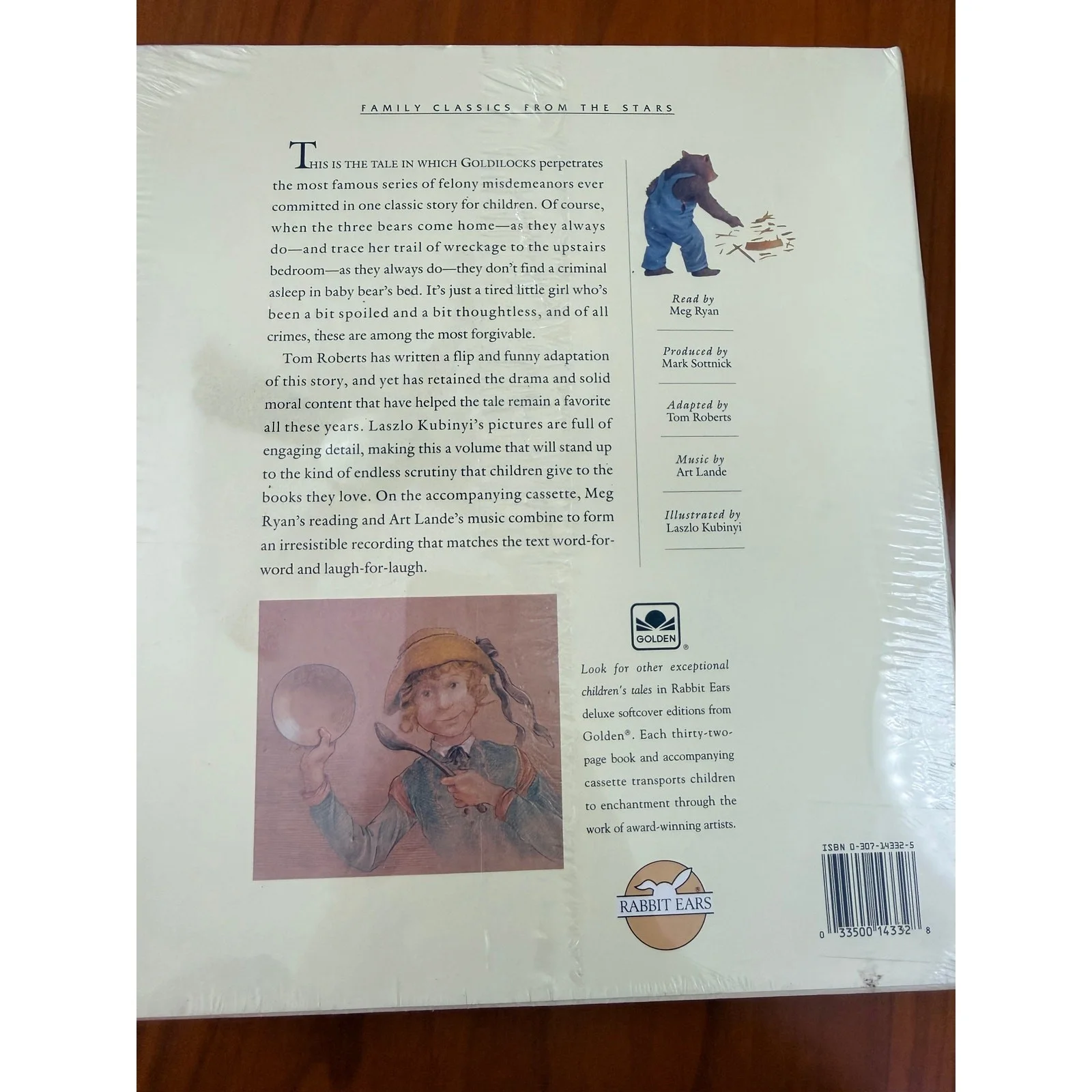 NEW Vintage Rabbit Ears Storybook Audiocassette Goldilocks by Meg Ryan, image 3