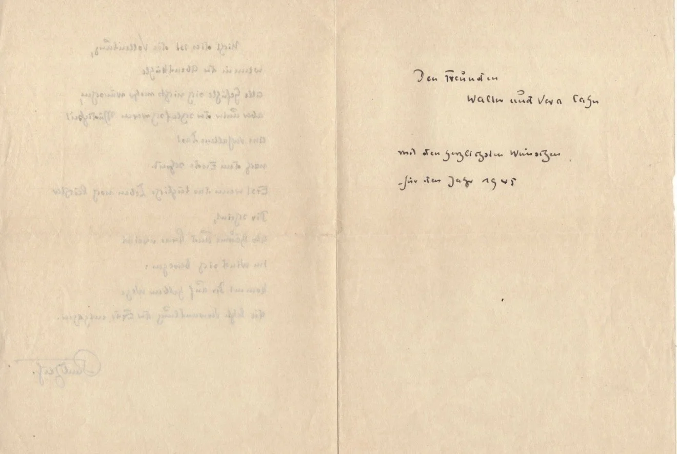 Paul Zech — RARE PAUL ZECH SIGNED HANDWRITTEN POEM & ENVELOPE WWII EXILE TO ARGENTINA, image 2