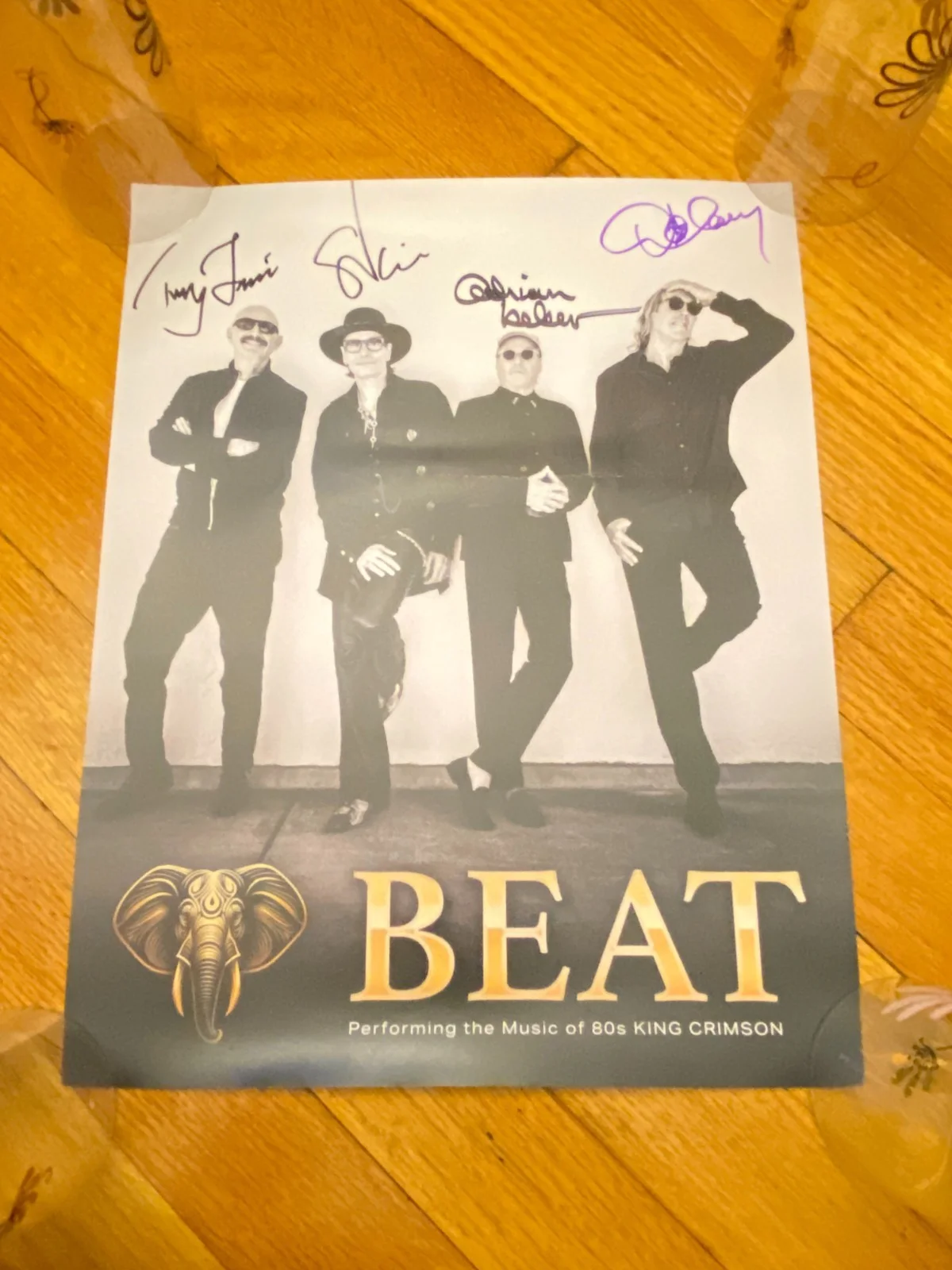 BEAT Tour POSTER / King Crimson / Signed Fripp / Belew / Vai / Carey =Lot of 5, изображение 2