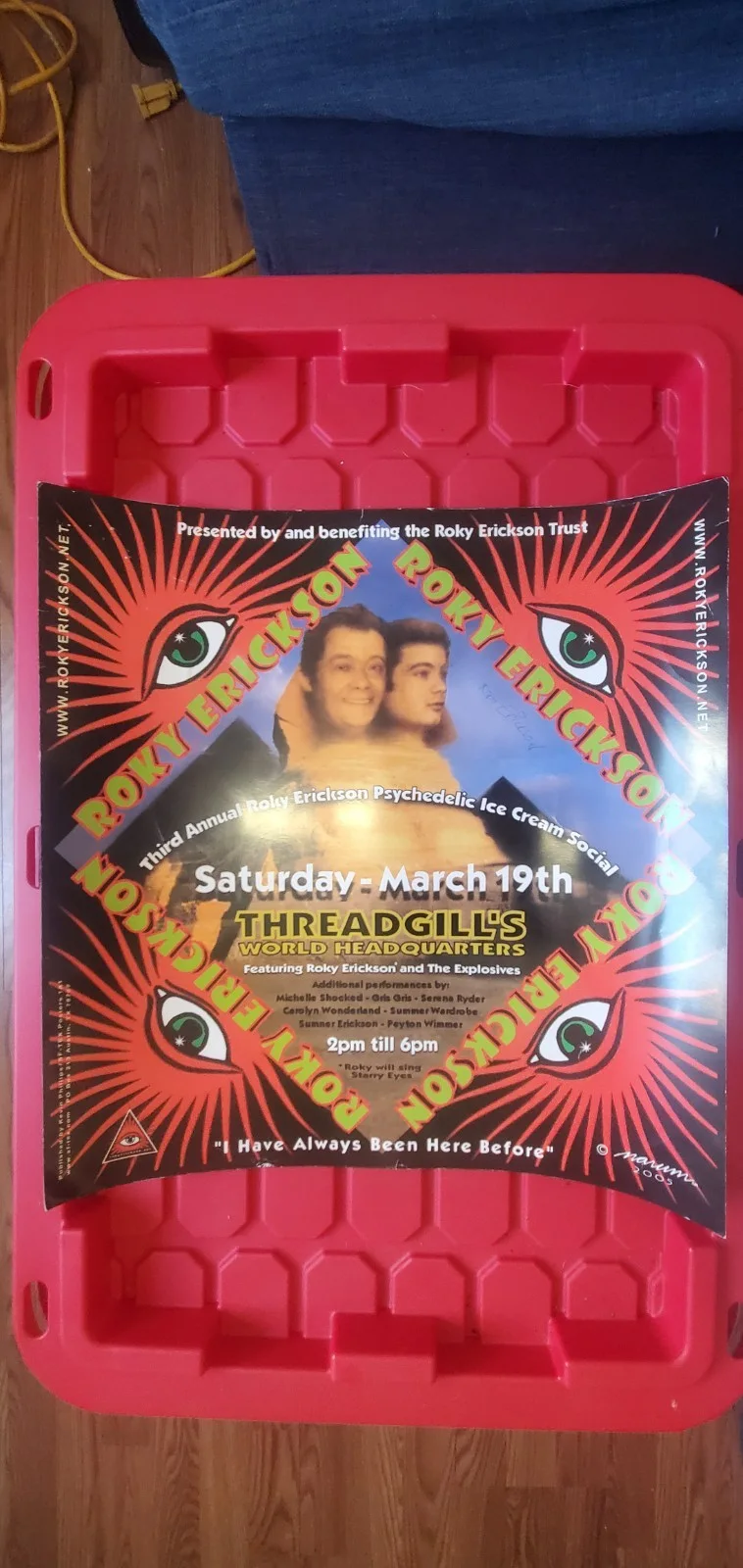 Rare Roky Erickson Signed Threadgill's Poster, image 3
