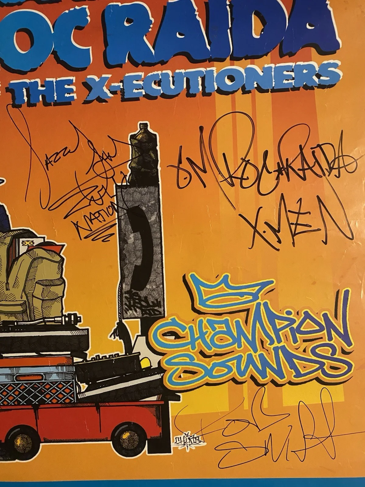 Rare Roc Raida X-Ecutioners Signed Champion Sounds Promo Poster, image 2