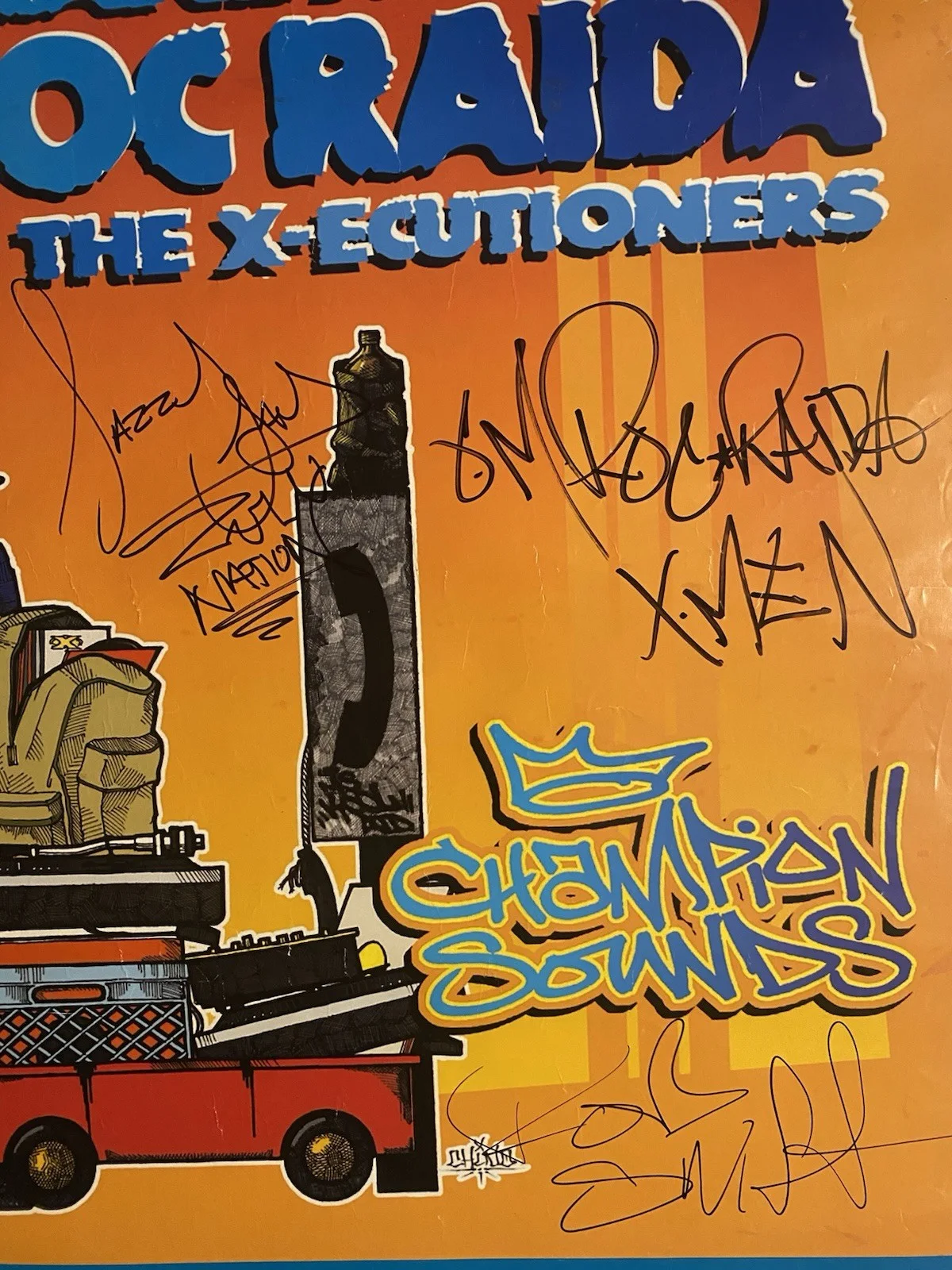 Rare Roc Raida X-Ecutioners Signed Champion Sounds Promo Poster, image 3