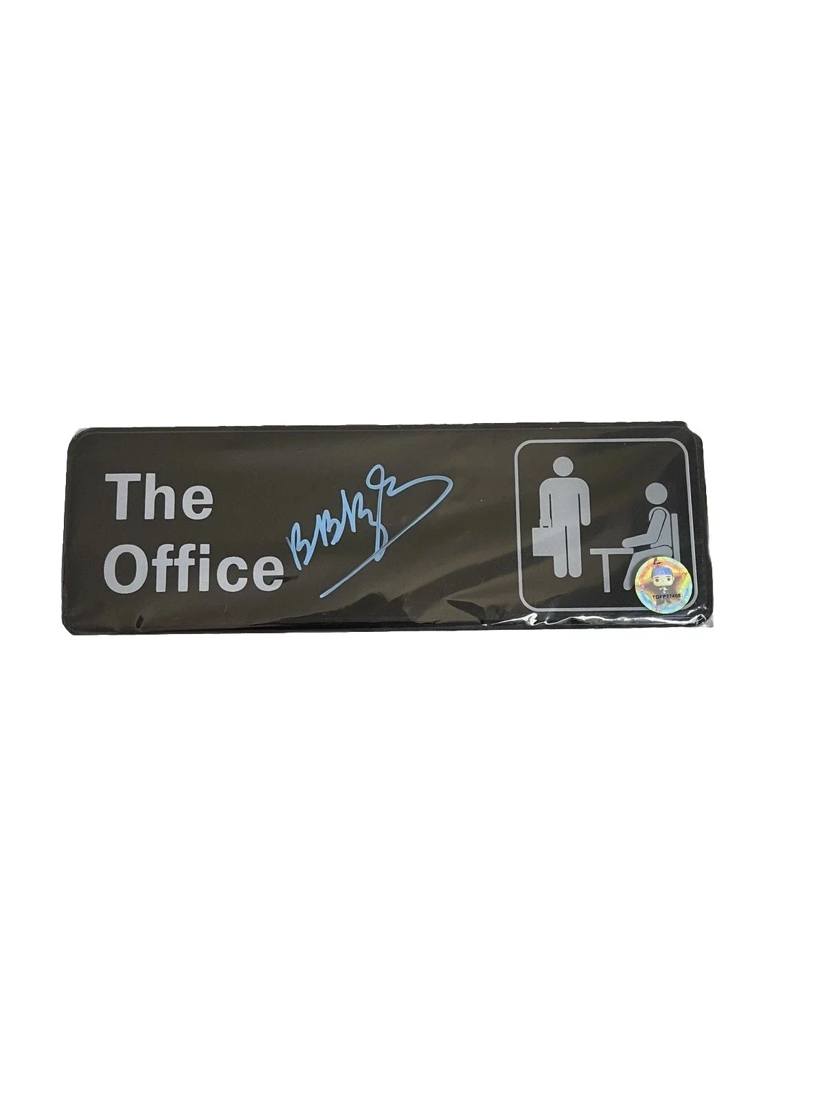 Brian Baumgartner — The Office: Brian Baumgartner Autograph 3"X9" THE OFFICE SIGN