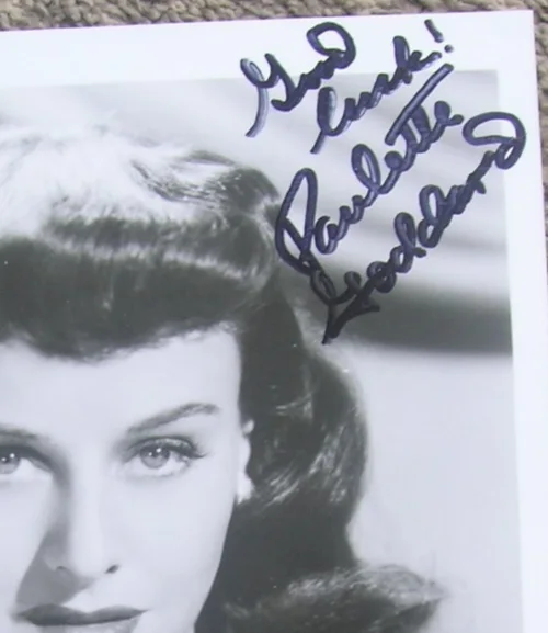 PAULETTE GODDARD — PAULETTE GODDARD VINAGE AUTOGRAPH PARAMOUNT PICTURES PHOTO, изображение 2