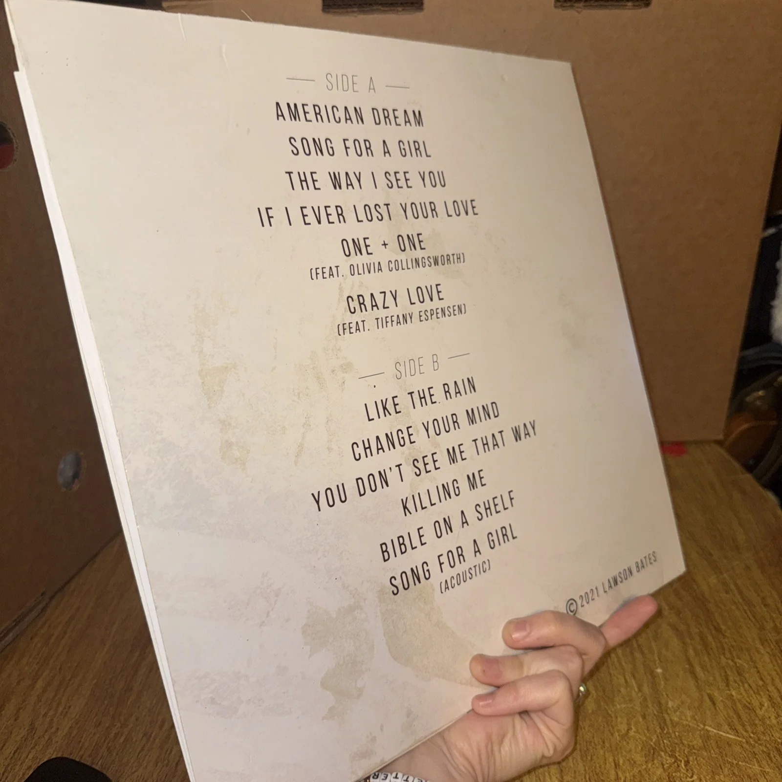 Signed Lawson Bates Vinyl, image 2