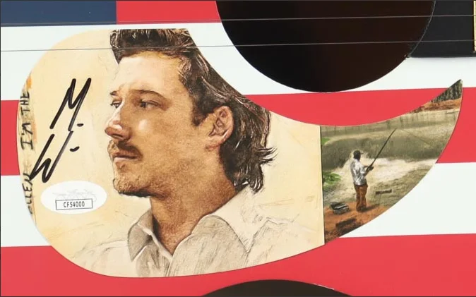 Morgan Wallen Guitar with Signed Custom Insert Pickguard - JSA, image 3