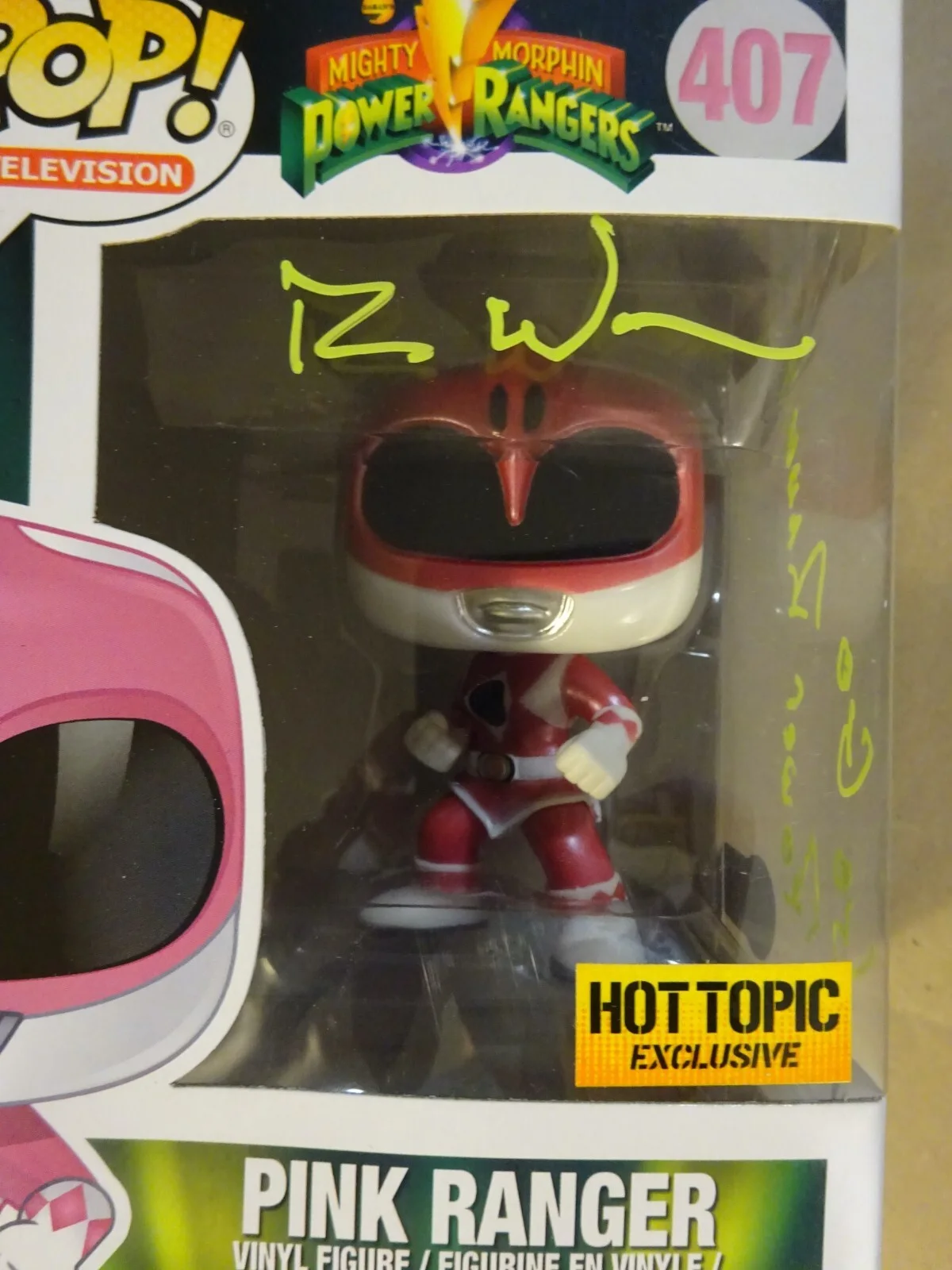Ron Wasserman — Signed Ron Wasserman Autographed Power Rangers Pink #407 Funko Pop BAS COA, изображение 3