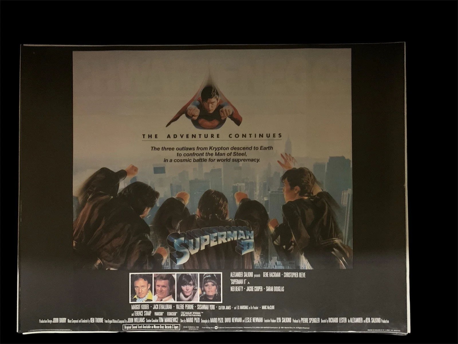 Superman II 1980 Original Uk Quad Poster Folded Christopher Reeves, image 2