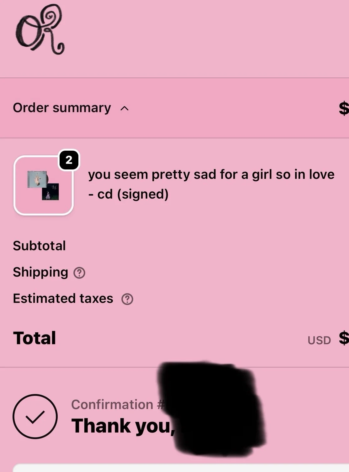SIGNED Olivia Rodrigo CD - You Seem Pretty Sad For A Girl So In Love PRESALE, изображение 2