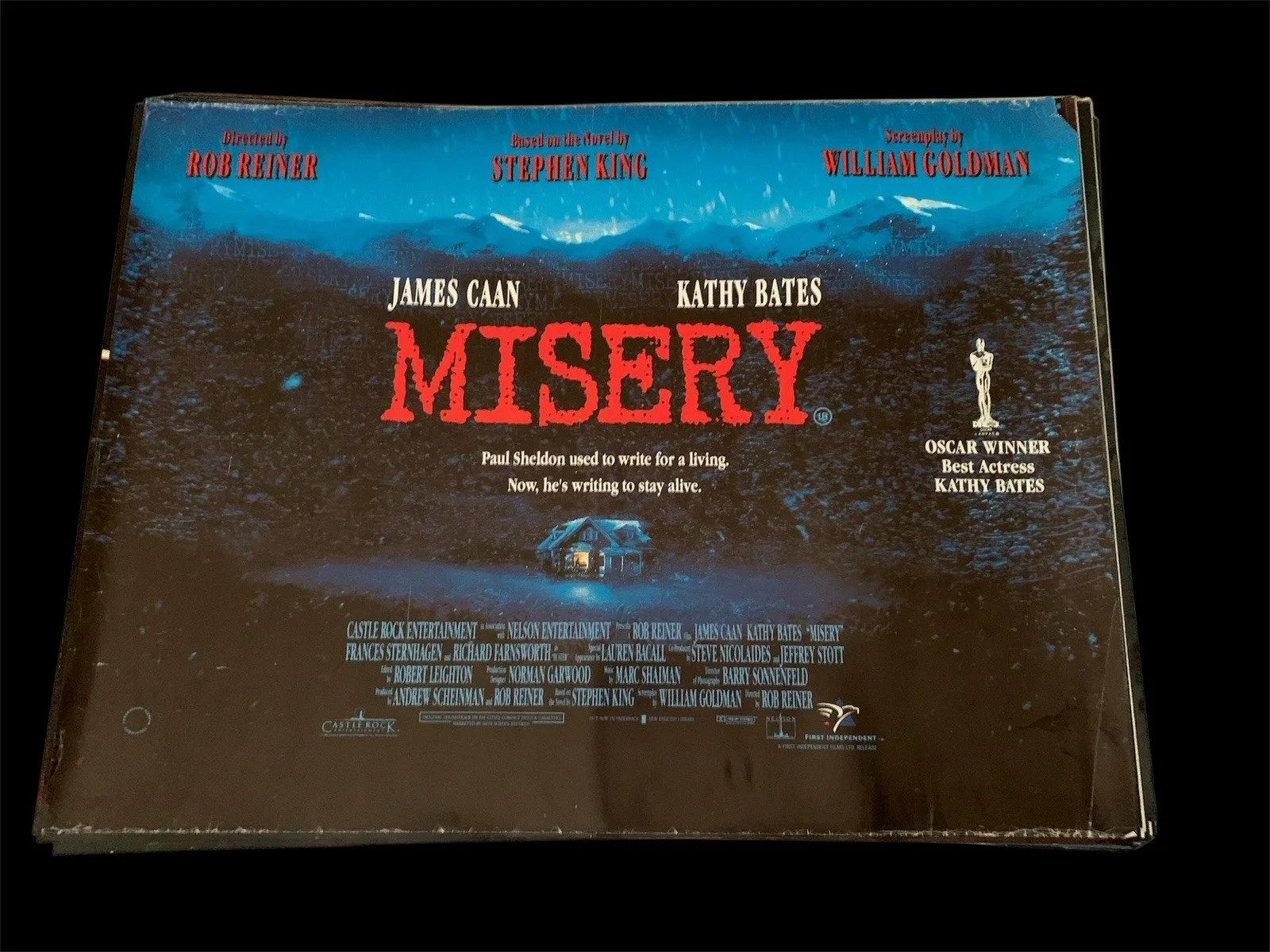 Misery 1990 Original Uk Quad Poster Rolled Stephen King, image 2