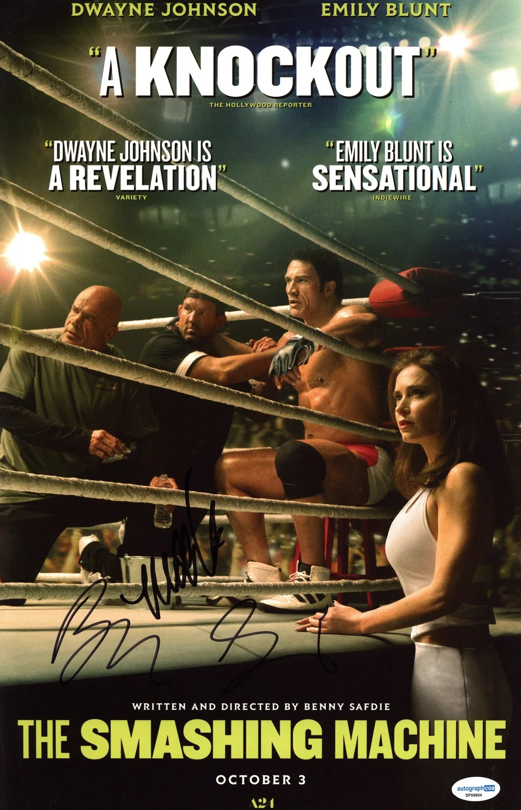 Benny Safdie, Mark Kerr — Benny Safdie & Mark Kerr "The Smashing Machine" AUTOGRAPHS Signed 11x17 Photo B