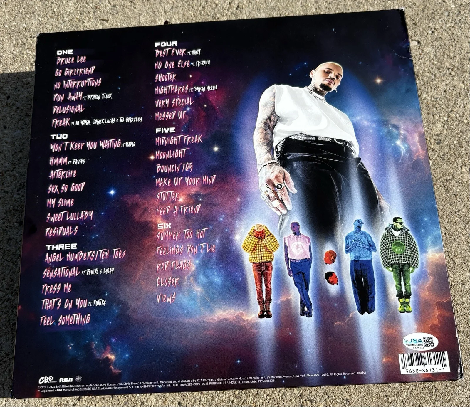 CHRIS BROWN SIGNED Red 1:11 Vinyl JSA COA, image 3