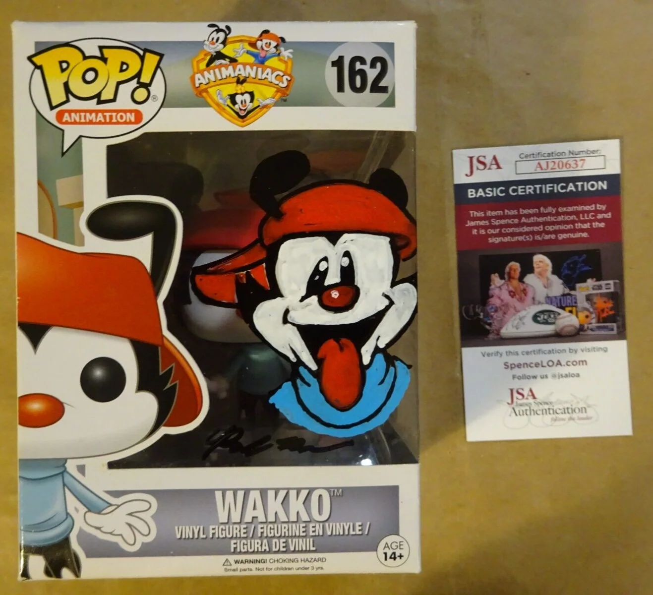 Richard Maurizio — Richard Maurizio Signed & Sketched Animaniacs Wakko Funko Pop #162 JSA COA