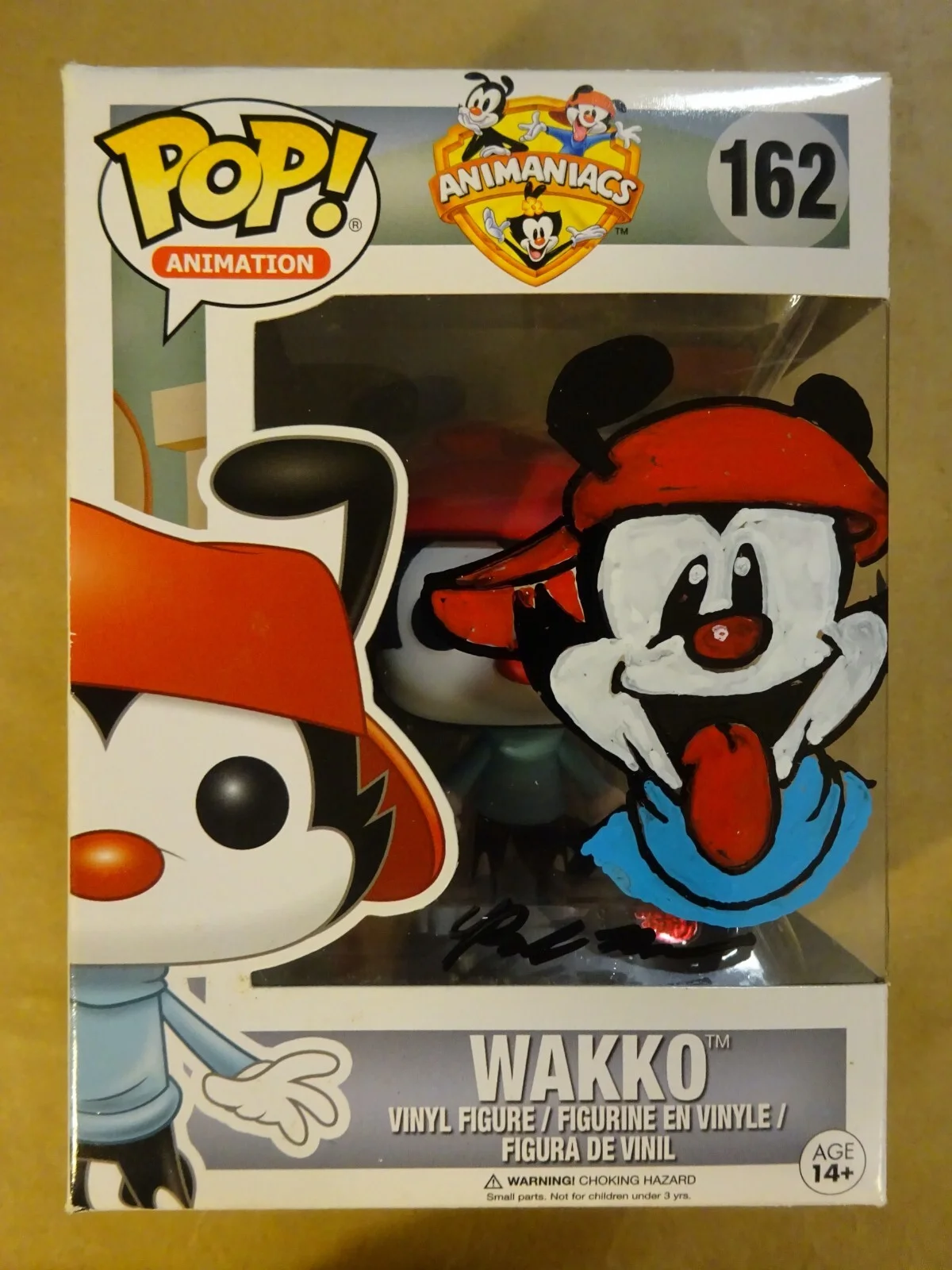 Richard Maurizio — Richard Maurizio Signed & Sketched Animaniacs Wakko Funko Pop #162 JSA COA, image 2