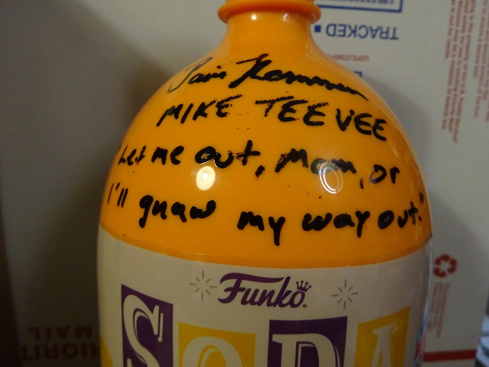 Paris Themmen — Signed Paris Themmen Mike Teevee Autographed Willy Wonka Funko Soda OCCM COA, image 4