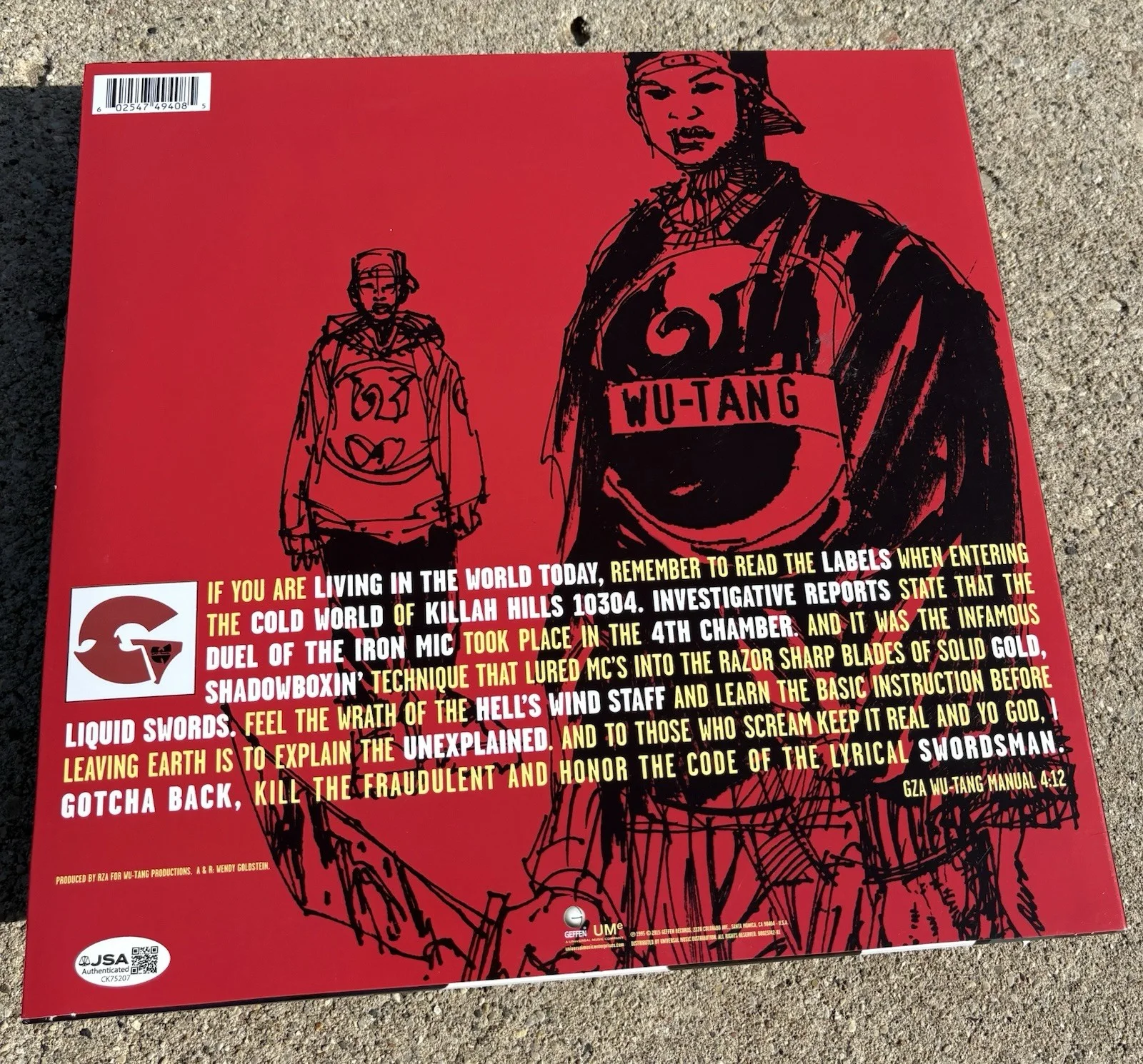 Genius GZA SIGNED Liquid Swords Vinyl JSA COA WU TANG CLAN, изображение 3