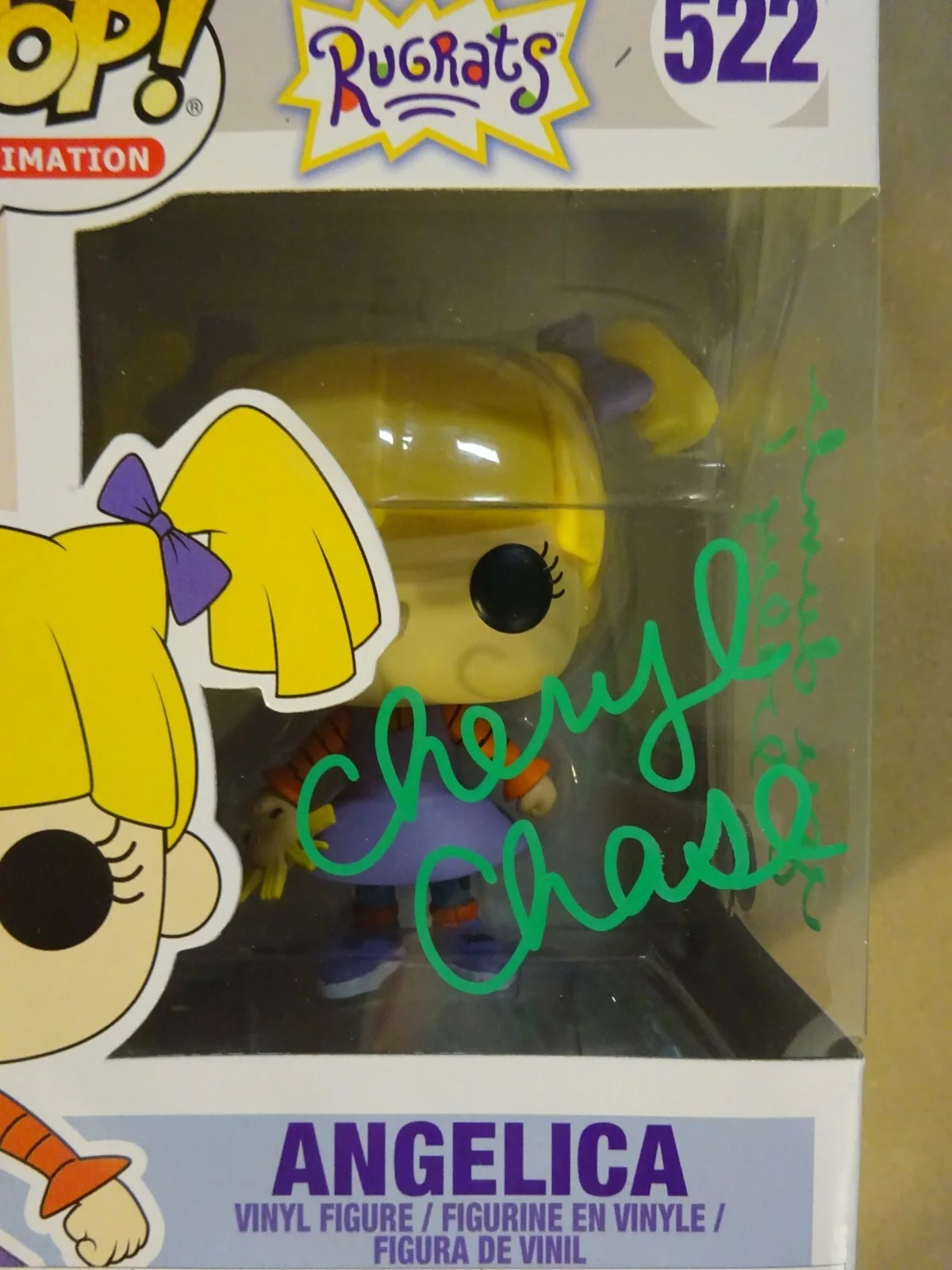 Cheryl Chase — Signed Cheryl Chase Autographed Angelica Pickles Rugrats #522 Funko Pop BAS COA, image 3