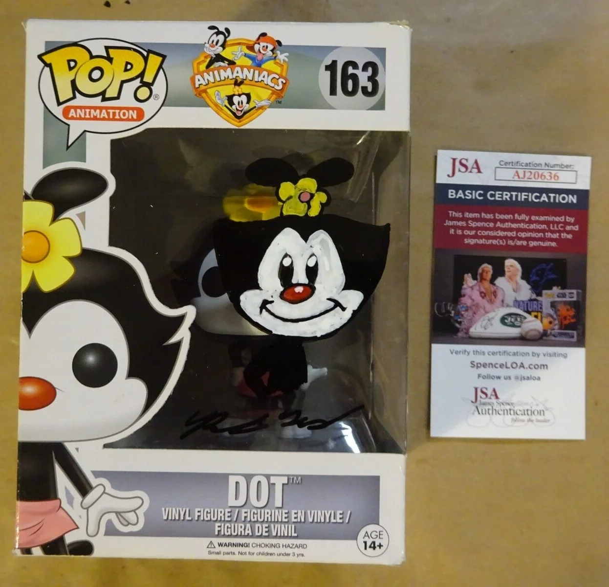 Richard Maurizio — Richard Maurizio Signed & Sketched Animaniacs Dot Funko Pop #163 JSA COA
