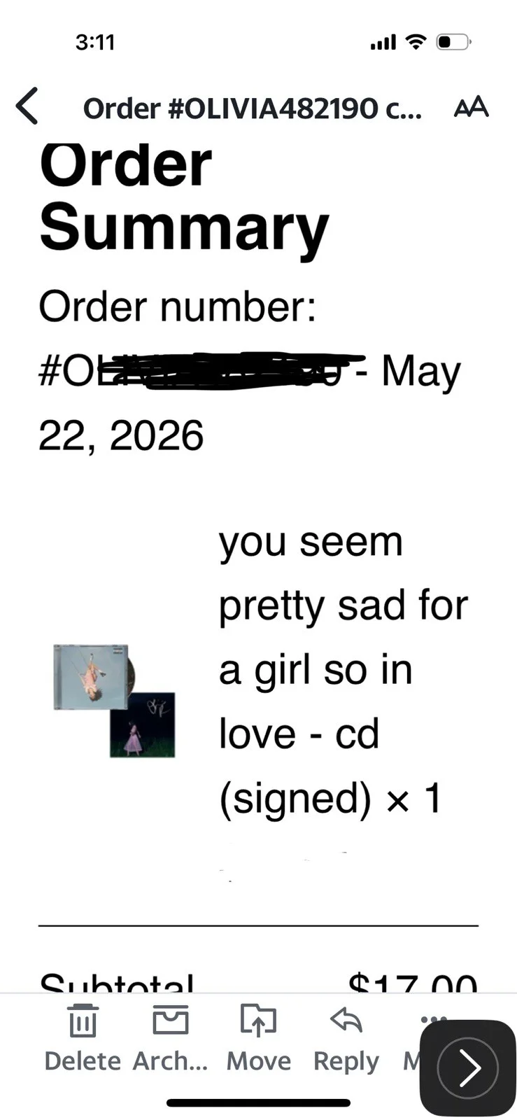 SIGNED Olivia Rodrigo CD - You Seem Pretty Sad For A Girl So In Love PRESALE, изображение 2